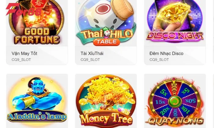 Những tựa game slots đã góp phần tạo nên danh tiếng cho sảnh nổ hũ CQ9 For88