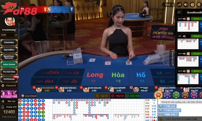 Đặt cược Rồng Hổ tại DG Casino For88