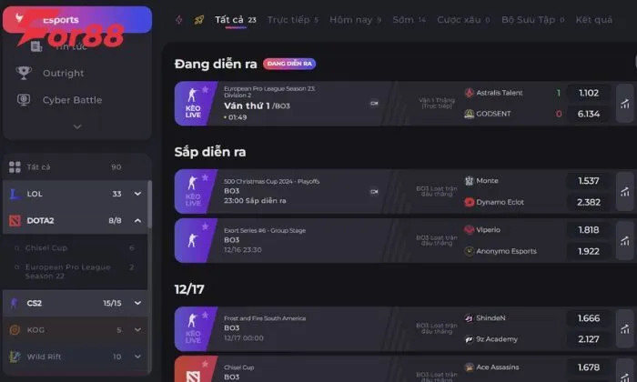 IM E-Sports For88 Tham gia For88 cược Dota2 hấp dẫn