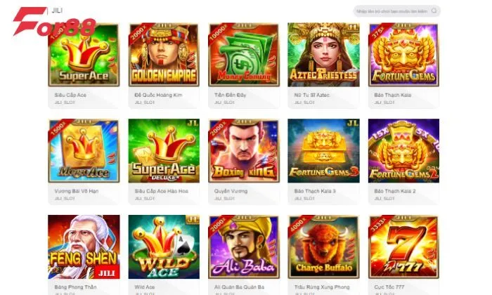 Kho game tai Jili nổ hũ For88 cực đa dạng
