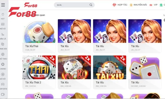 Tài Xỉu For88 Tài xỉu For88 mở ra cơ hội nhận thưởng hấp dẫn