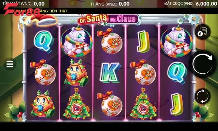 WM nổ hũ For88 Máy slot Dr. Santa & Mr. Claus được trang bị nhiều tính năng thú vị